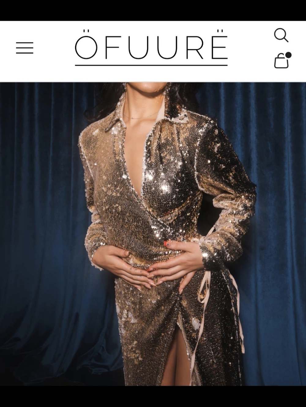 Gold sequin maxi dress